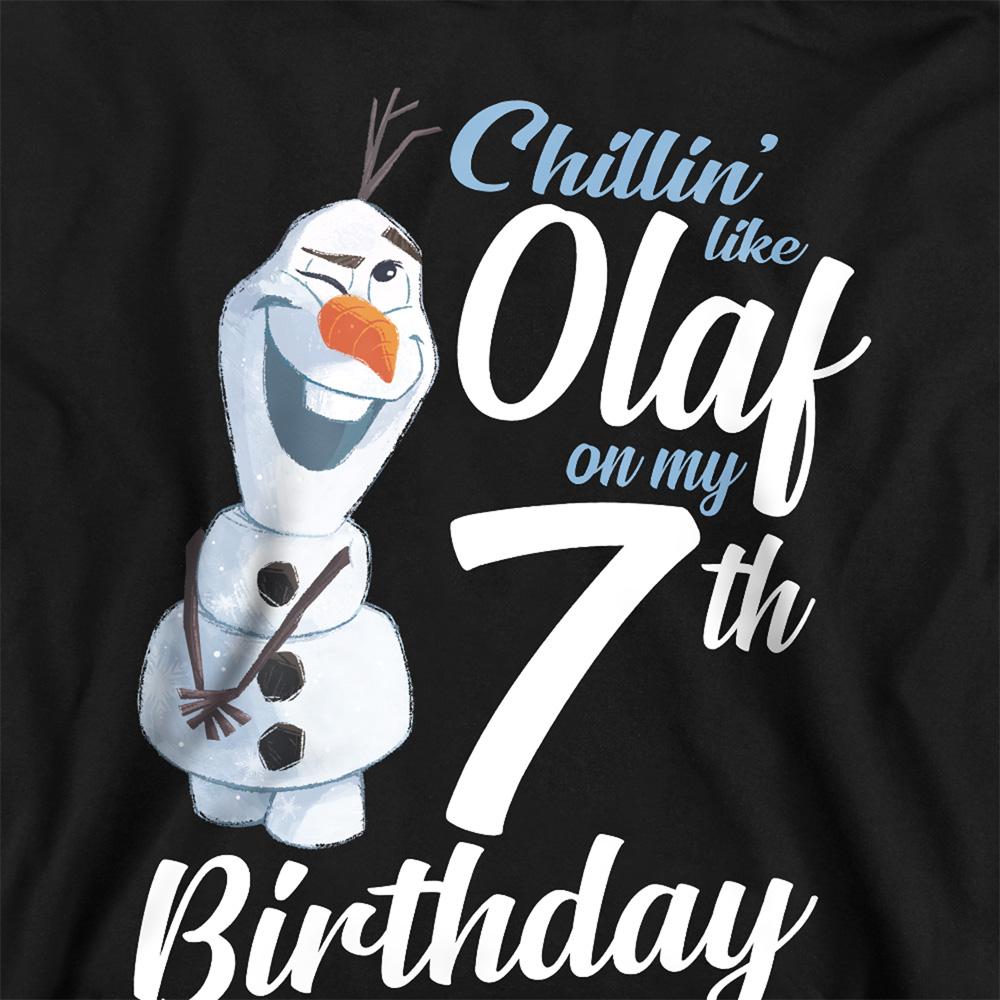 Frozen Childrens/Kids Chillin Like Olaf Heather 7th Birthday Pullover Hoodie