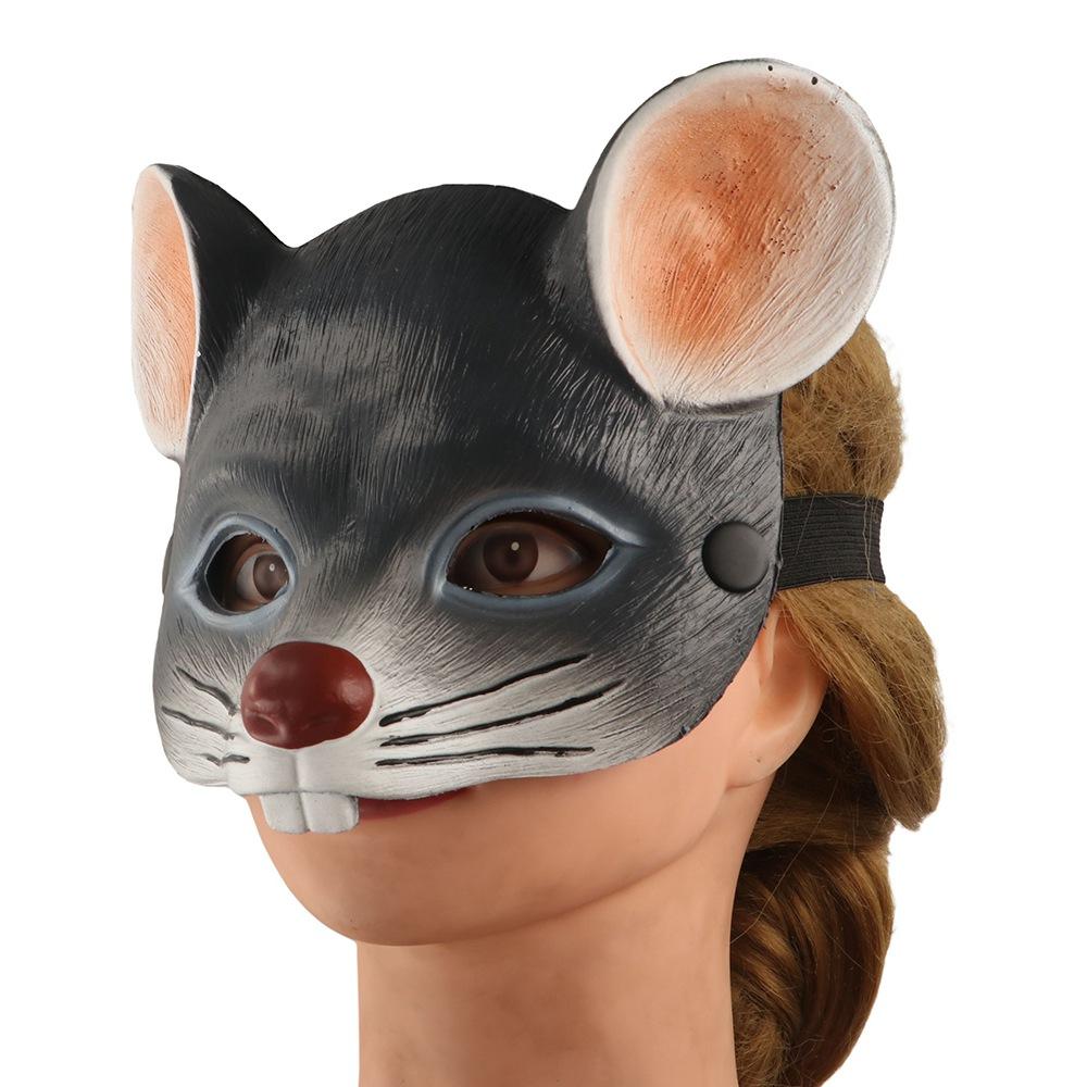 For Women Men Cosplay Accessory Halloween Masks Half Face Mask Mouse Face Cover 3D Animal Mask