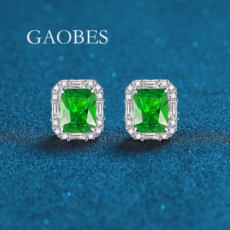 S925 Sterling Silver Colorful Fairy Princess Stud Earrings 925 Silver зелёный