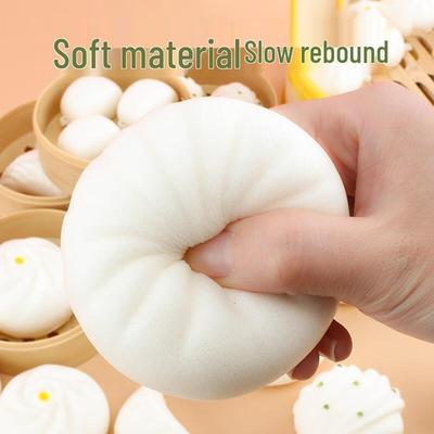 Fumede Cute Char Siu Bao Squeeze Toy Set with Steamer