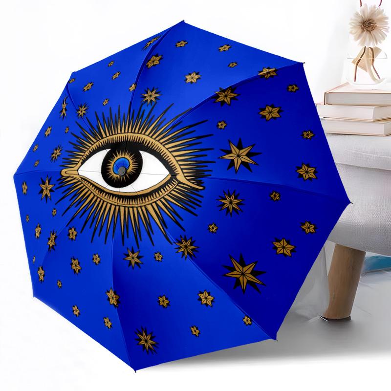 Eyes of the Universe Automatic Umbrella Compact 8-Rib Design Lightweight All-Season Travel Outdoor Accessory Perfect Gift for Women Men