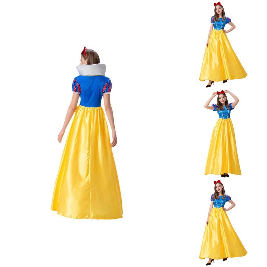 2022 Whimsical Adult Snow White Halloween Dress Made With Soft Polyester Blend Fabric