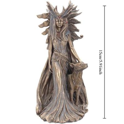 Řecká bohyně magie Hekaté se svými psy, figurka 15 cm, pryskyřice