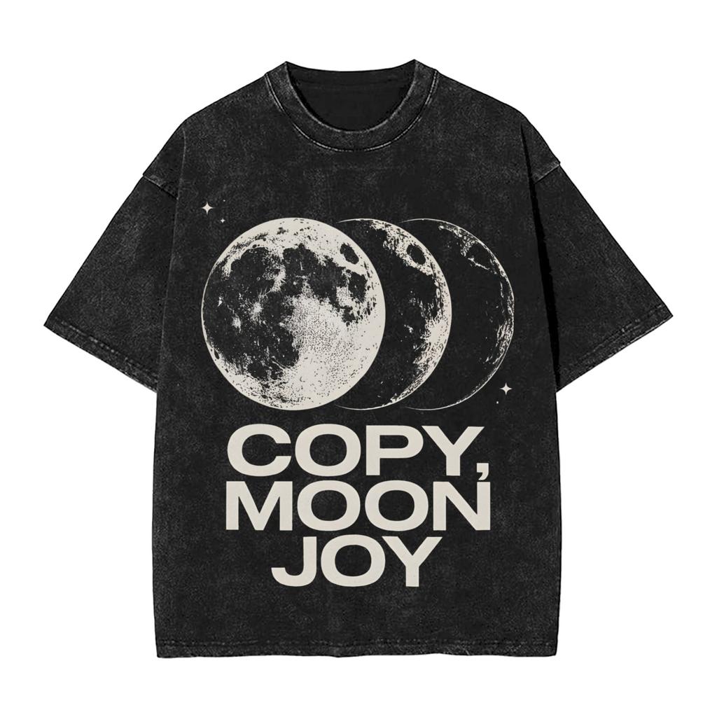 Vintage Washed T Shirt Copy Moon Joy Cotton Tshirts Artemis Ii Hippie Tee Shirt For Male Summer Y2k Funny Casual Clothes