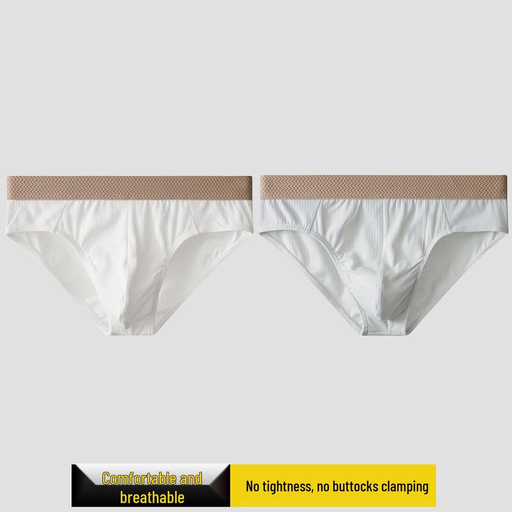 Men's Trendy Breathable Mid-Rise Briefs - Solid Color, Comfortable, Skin-Friendly