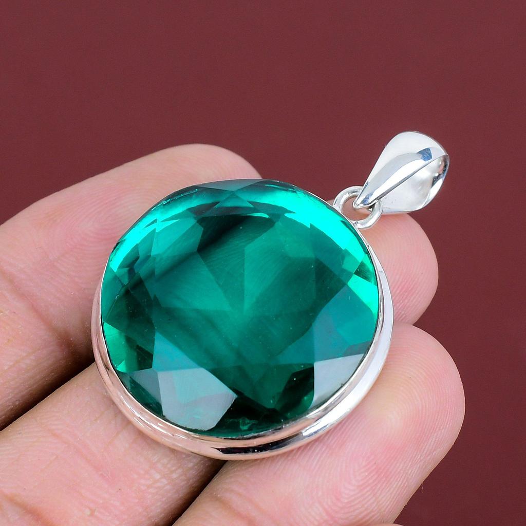 Faceted chrome diopside pendant gemstone dainty pendant 925 sterling silver pendant handmade jewelry latest design pendant gifts for friend