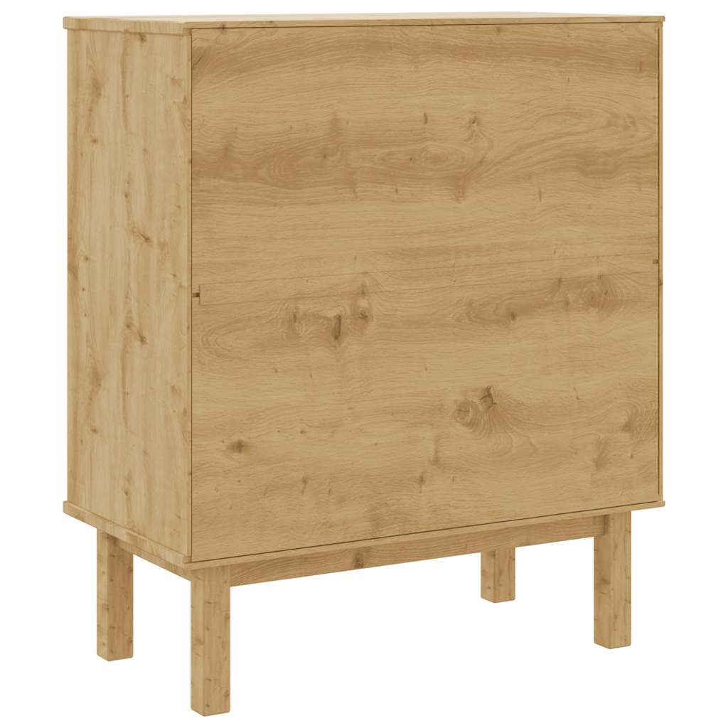 OTTA Drawer Cabinet Brown & White 76.5 X 39.5 X 90 Cm Solid Wood