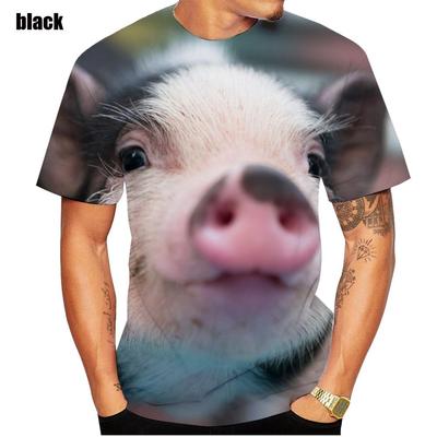 Summer Men's Fashion Short Sleeve Cute Pig Print 3D T-shirt