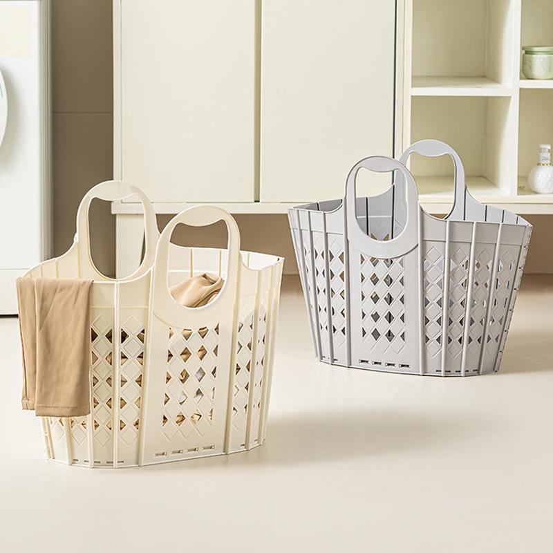 Foldable Large-Capacity Plastic Laundry and Toy Storage Basket