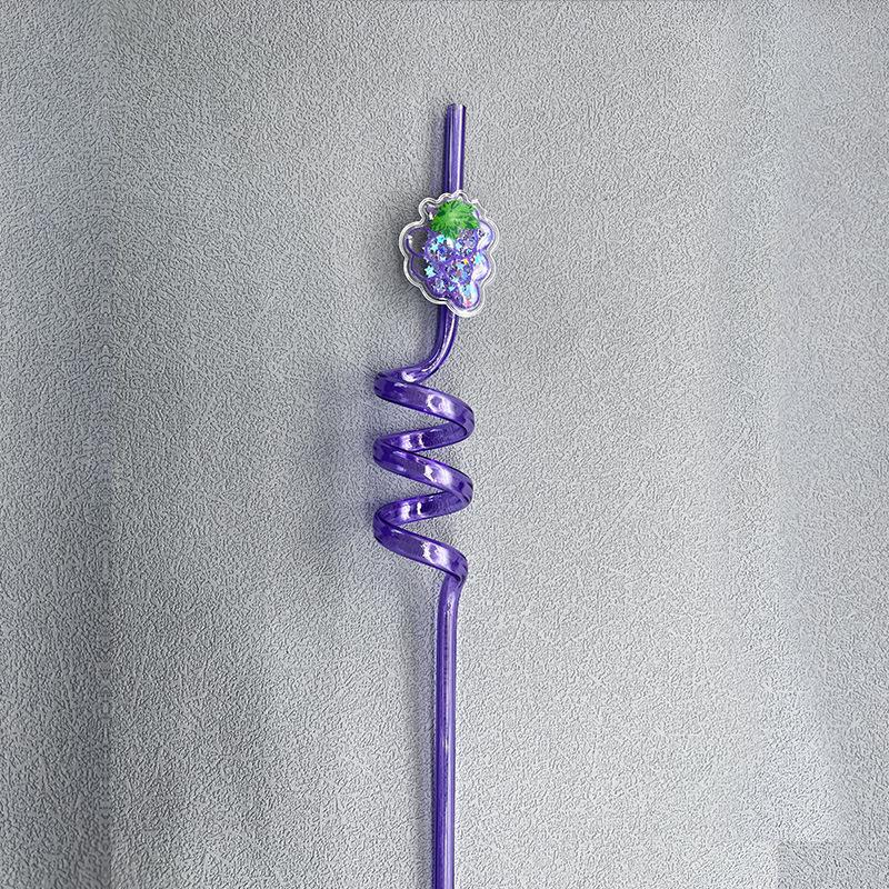 8/16-Pack Fruit-Shaped Straws: Reusable, Food-Grade Plastic Spiral Drinking Straws, Perfect For Birthday Party Decorations 8pcs