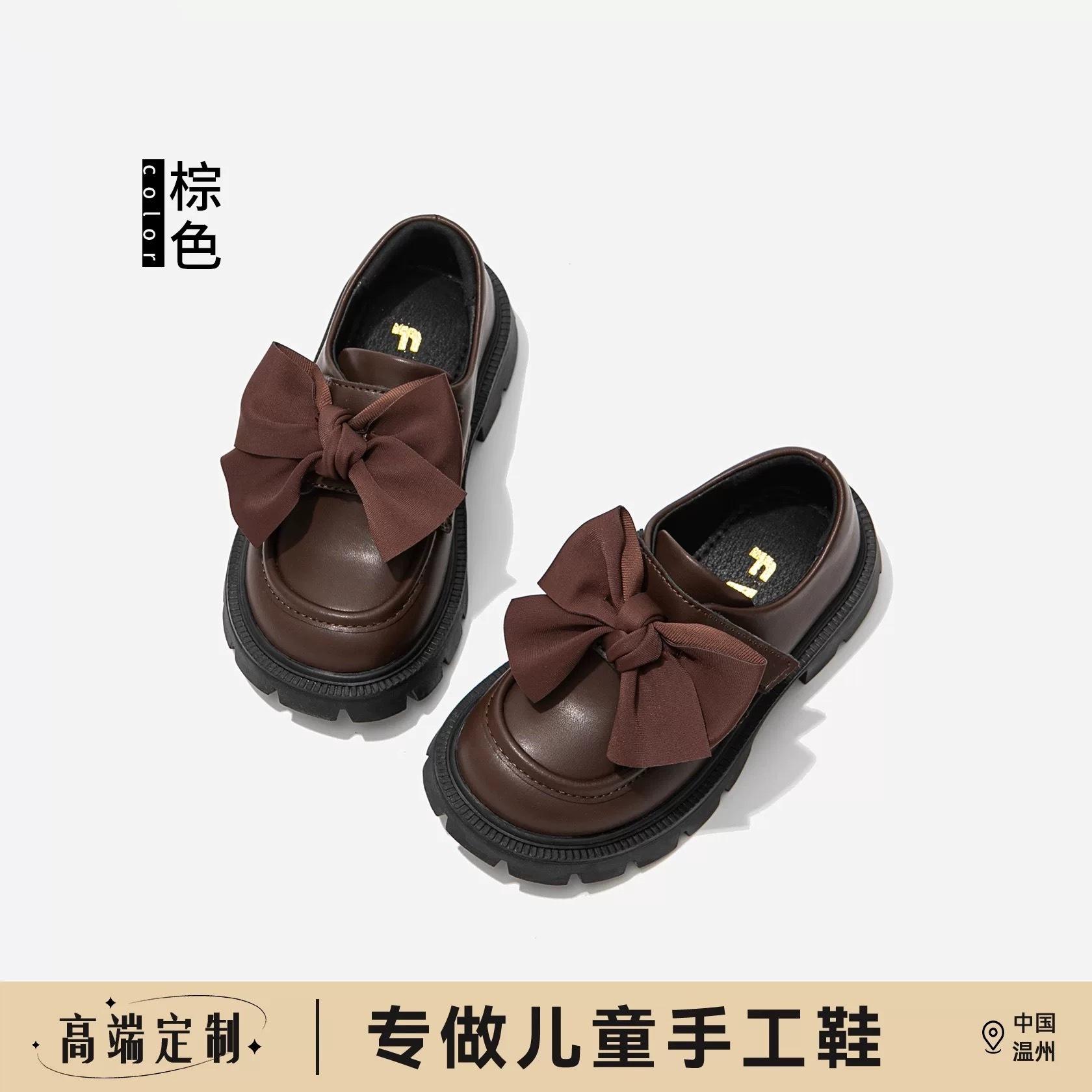 

Girls shoes genuine leather children s princess small leather shoes 2025 spring and autumn new lightweight soft sole British style black single shoes 35