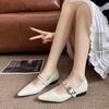 Pointed retro low-heeled flat-heeled Mary Jane shoes for women's spring new models with temperament single shoes for women