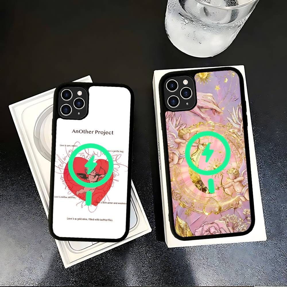 Middle Ages Retro Cupid Angel For Magsafe Magnetic Wireless Phone Case For IPhone 17 Pro 16 15 14 Plus 13 12 11 Pro Max