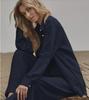 Dames Herfst 2022 Effen Kleur Casual Pak: Shirt met lange mouwen & Broek met elastische taille