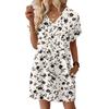 Short Sleeve Women's Dress Casual Dresses With Pockets V Neck Vocation Boho Beach Sundress