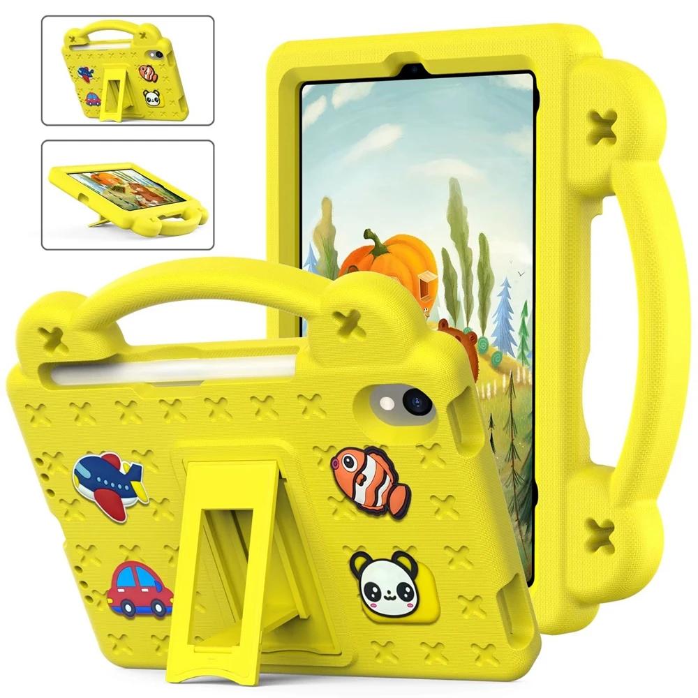 Pour iPad Mini 6 6ème Génération Coque Sécurité Enfants EVA Dessin Animé Housse Tablette Air 11 10.9 mini 7 5 4 3 2 1 Support Antichoc Coque For iPad Mini 1 2 3 jaune