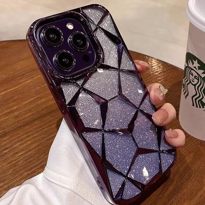 Suitable for IPhone16 Mobile Phone Case Fashion Electroplated Marble Apple 15 Promax Protective Case Silicone 14