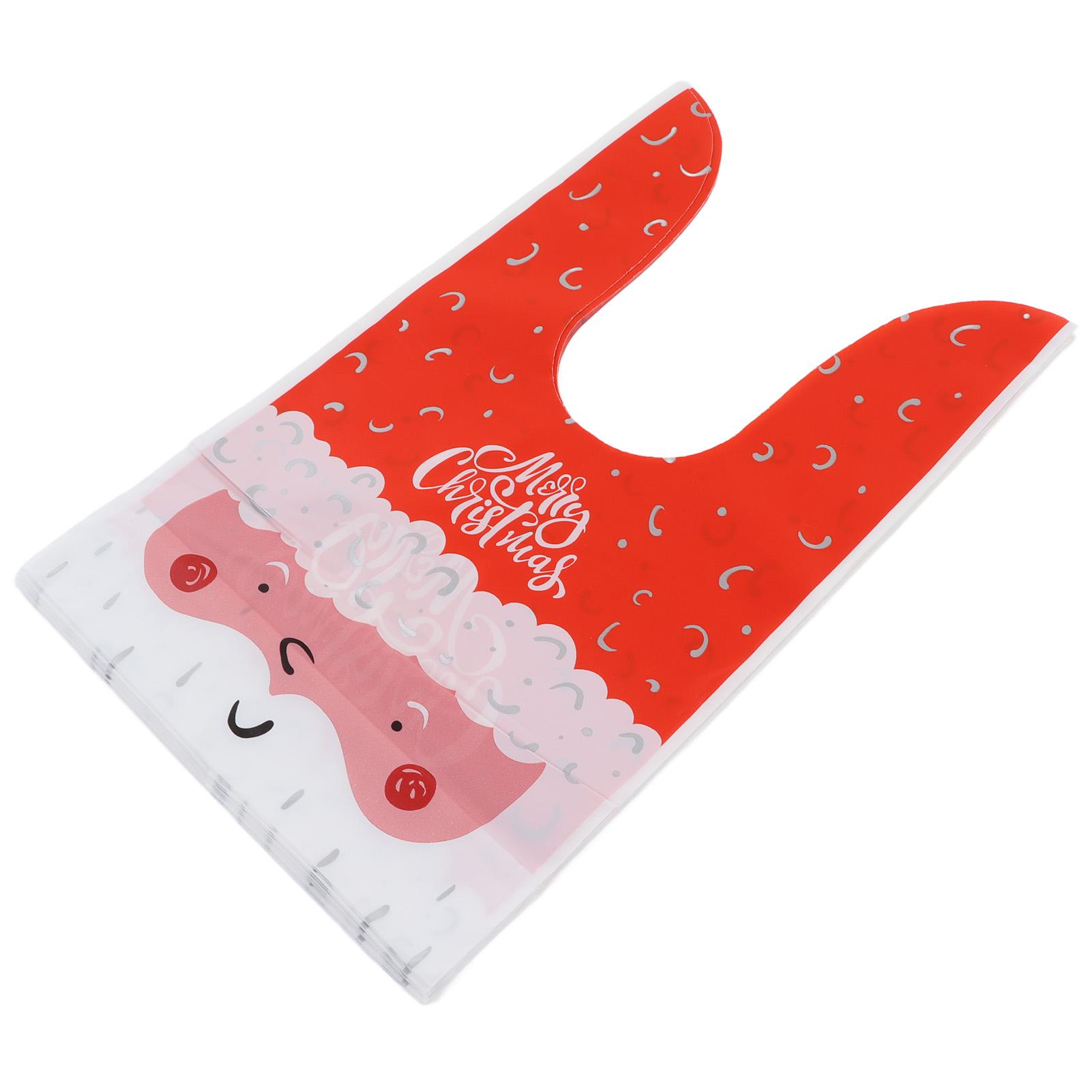 

100 шт. Рождественский подарочный пакет, симпатичные пищевые экологически чистые многоразовые праздничные подарочные пакеты для печенья, сладкие Merry XMAS