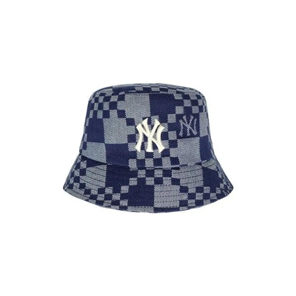 [MLB] Unisex Checkerboard Denim-Like Bucket Hat 3AHTCC12N-50NYD 57
