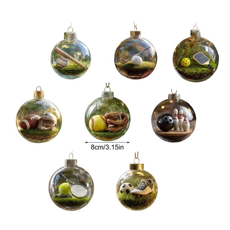 Bruchsicheres Acryl-Weihnachtsbaum-Ornament Sicherer Moderner Weihnachtskugel Für Kinder Und Haustiere Mit Klaren Designs