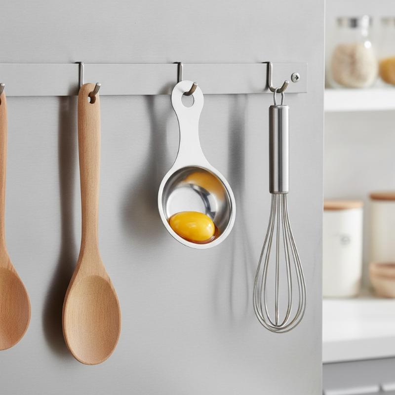 Stainless Steel Egg Separator Food Grade Material Easy Hanging Design Perfect For Home Baking Kitchen Cooking