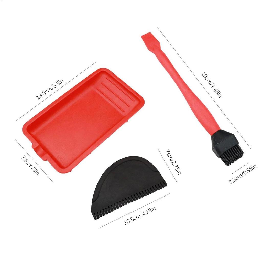 Woodworking Brush Tool Set Soft Silicone Glues Applicator Thin Scraper Glues Tray DIY Crafts Glues Spreader Brush with Tray