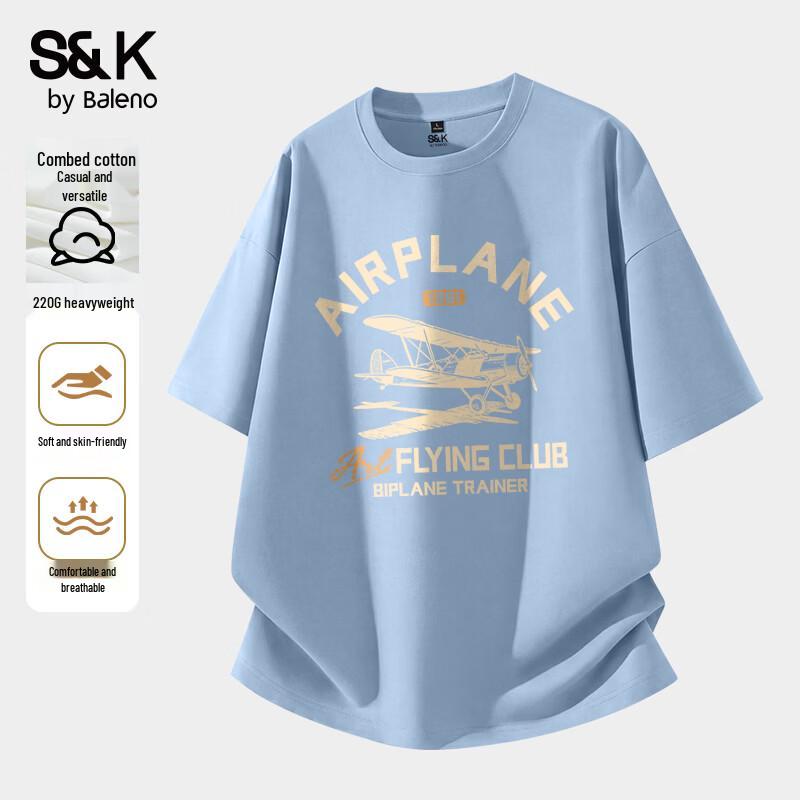 

Baleno Men s S&K Series Cotton T-Shirt with JPB Double-wing Trainer Plane Print XL