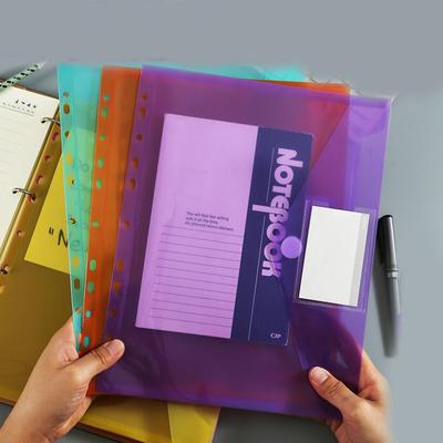 A4 File Folder Clear Document Bag Document Folder with 11 Hole Edge Paper Storage Bag School Office Supplies