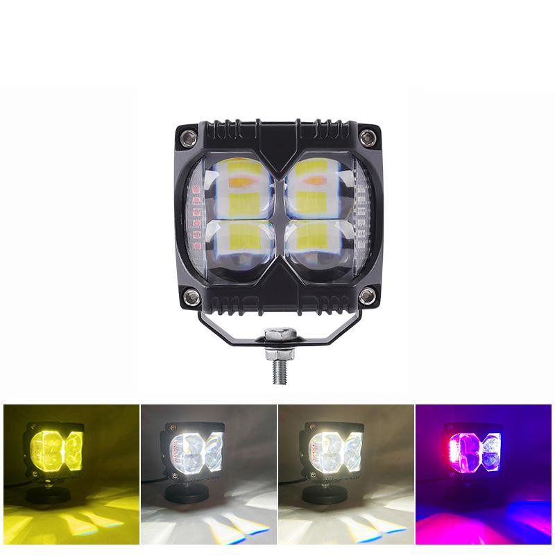 

Двусторонние светодиодные фары-поды со стробоскопом, двухсторонние янтарные ДХО, красные и синие точечные фары для вождения и работы для грузовика, квадроцикла, мотовездехода, внедорожника 1 piece