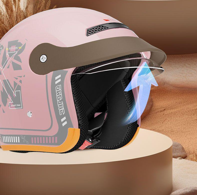 3C Helmet for Electric Vehicles - All-Season, Universal Fit, Winter Warmth, Hidden Lens, One Size for Girls.