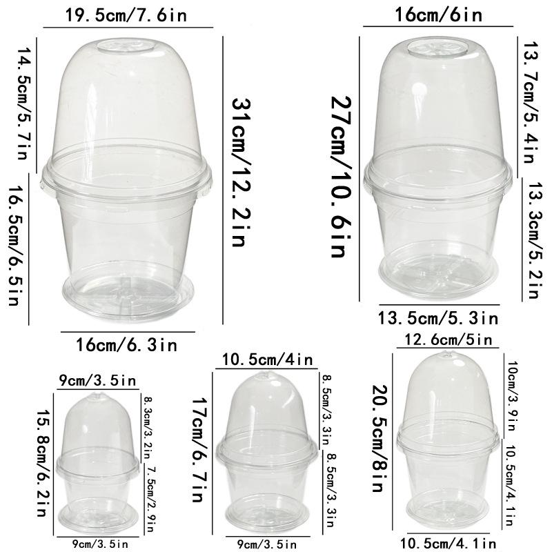 Durable PET Seedling Cups with Lids – Available in 3.5", 4", and 5" Sizes for Flower Pot and Nutrient Use