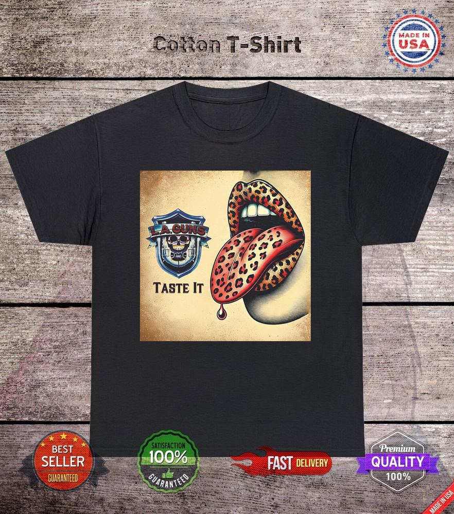 LA Guns Band Taste It Album New Black T Shirt Full Size S-5XL Unisex T-Shirt XXXL