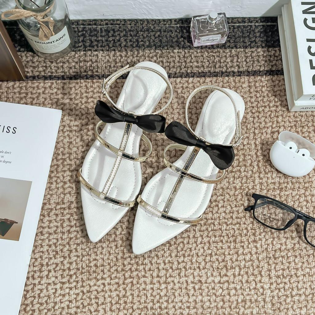 Sandals women's summer sexy pointed toe slope heel cool slippers women's wear high-end versatile women's shoes breathable