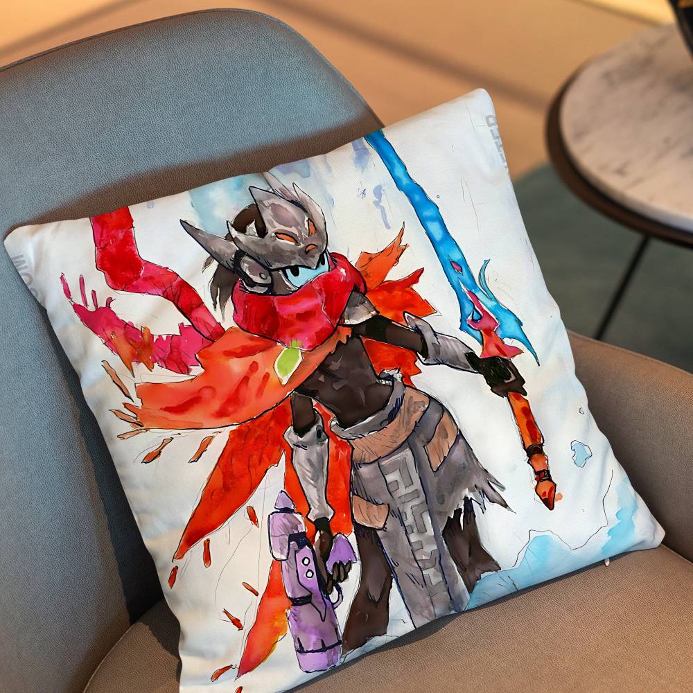 Hld Game Hyper Light Drifter Pillow Case Cover Nap Time Sofa Living Home Room Bedroom Backrest Cushion Square Cojines Peach skin 18*18(CM)-1Pcs