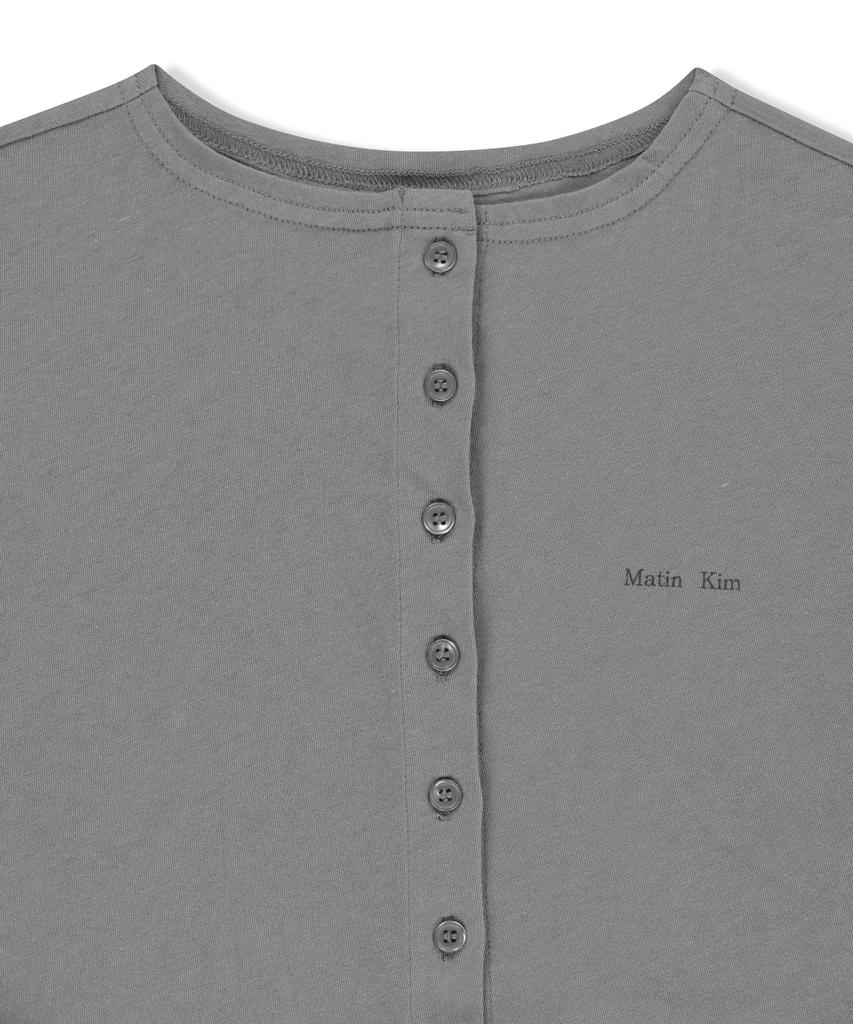 Mattengkim Side Shirring Button Top In Gray