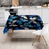 Waterproof Butterfly Tablecloth Blue Floral Dining Table Cover Washable Table Linens Kitchen Decor Party Supplies Home Textiles