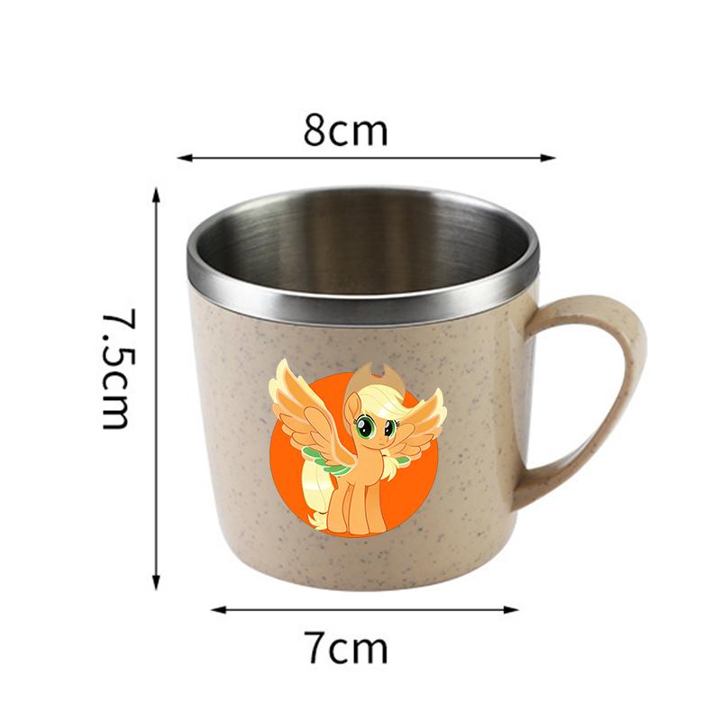 My Little Pony Water Bottle Kawaii Stainless Steel Cups Handle Coffee Milk Mug Tea Drink Home Office Gift Women for Kid Friendly Entertaining Fun Play