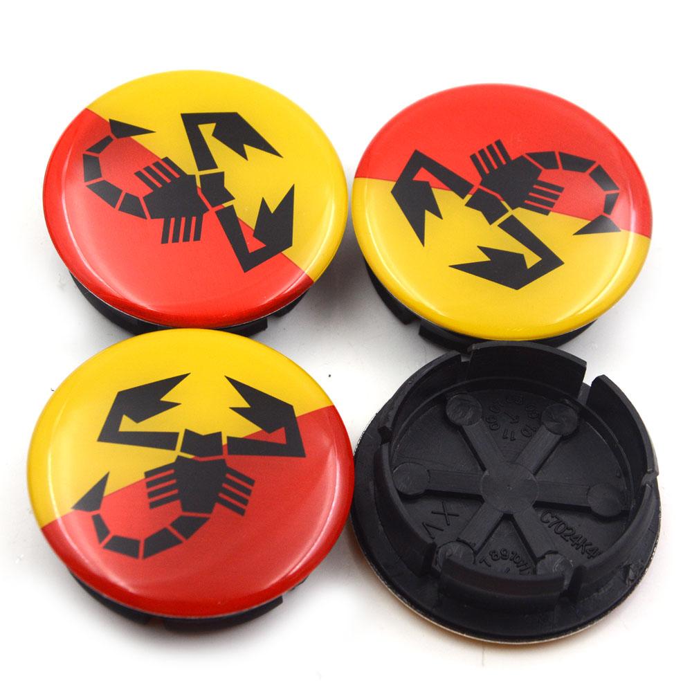 4pcs/lot 50mm (44mm) For 500 Abarth Wheel Hub Center Caps for Fiat Abarth Marea Multipla Punto Scorpion Logo