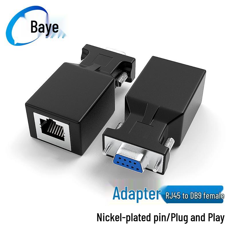 DB9 Female Serial Port to RJ45 Network Adapter