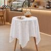 Transparent Texture Tablecloth Cloth Lace Tablecloth Pattern Sunflower Jacquard Round Decorative Table Fabric Floral Cover Dinner for Wedding Party