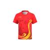Li Ning Starry Voyage Nationales Tischtennis-Team Wettbewerbs-T-Shirt Kreative Westsee-Elemente Schnelltrocknend Kühl Wettbewerb Reguläres T-Shirt AAYS253-1