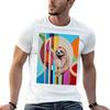 Sloth in Geometrics Painting TShirt Dry Fit Athletic Short Sleeve Shirt