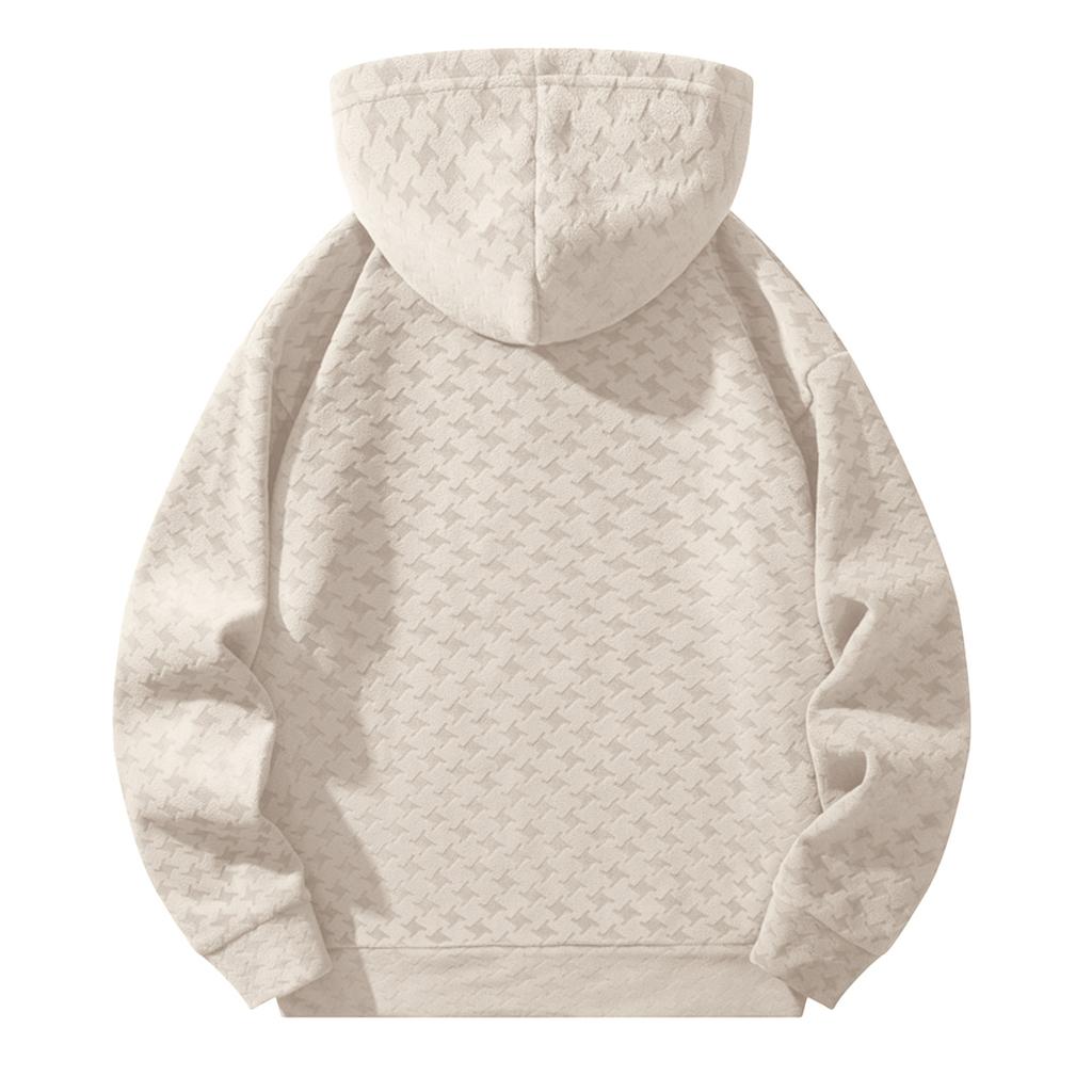 Men's  Fashion  Trendy Half Zipper  Hooded Hood  Pullover  Thickened  Fleece  Texture  Hoodie