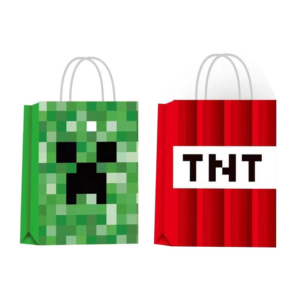 Minecraft Birthday Party Supplies Disposable Cutlery Paper Plates Paper Cups Paper Tissue Boy Decoration Children'S Fun