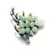 Natural Stone Flower Brooch Jewelry Large Brooches Metal Banquet Clothes Pins and Brooches Scarf Clip