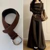 Luxury Design Suede Leather Wide Belt Maillard Styles Trouser Dress Belts  Gifts