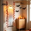Outdoor Halloween Dekorationen Hängende Schaukel Geist, Leuchtender Schwingender Geist mit Ahornblatt Saisonale Gartenparty Ornamente Ranken Lichter Und Fernbedienung