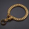 Pet Collar Stainless Steel Dog Chain Metal Chalk Gold 18K Large Dog Bulldog 28 (Gold, Inch)