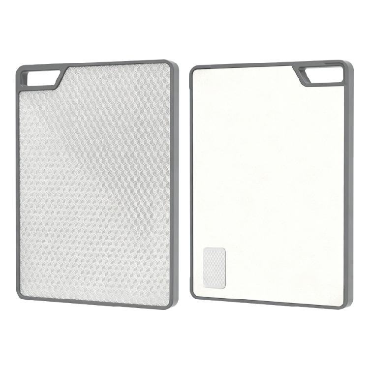 

Double Sided Kitchen Chopping Board Food Grade Stainless Steel & Wheat Straw Cutting Board Easy To Clean Dishwasher Safe 1