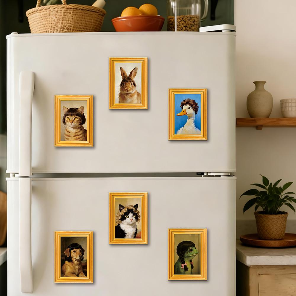 Kreativ Spaß Schrullige Tiere 3D Holz Foto Rahmen Kühlschrankmagnet